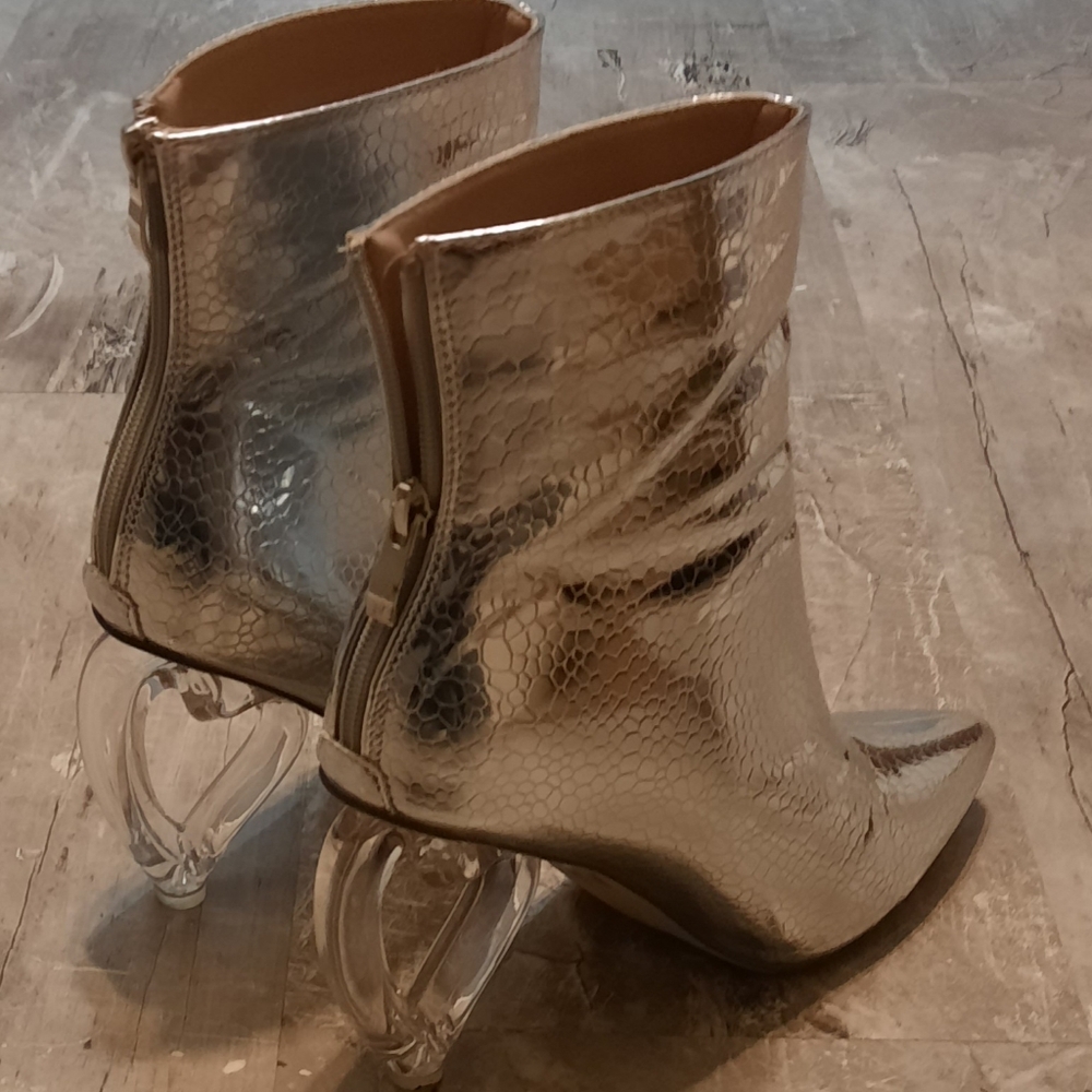 Women's Silver Ankle Boots